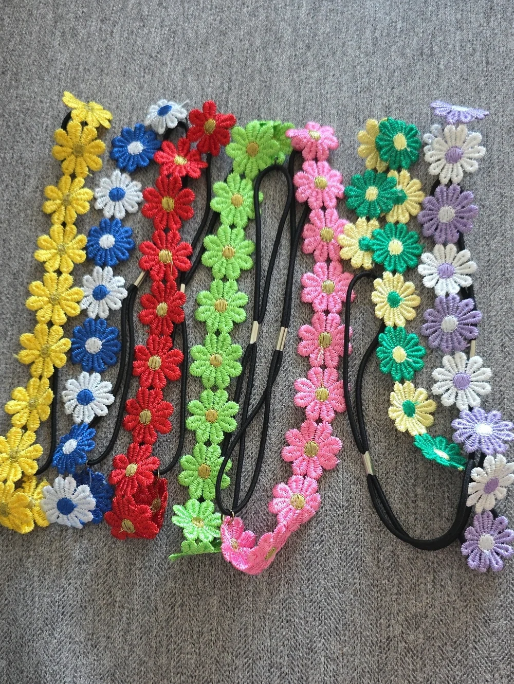 Kids Floral Crochet Headband - Pink